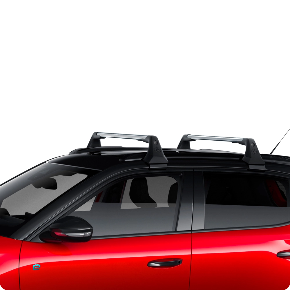 Vista de detalle de la barra de remolque del Citroën ë-C3 Comercial, destacando las soluciones de remolque versátiles y el mayor potencial de carga.