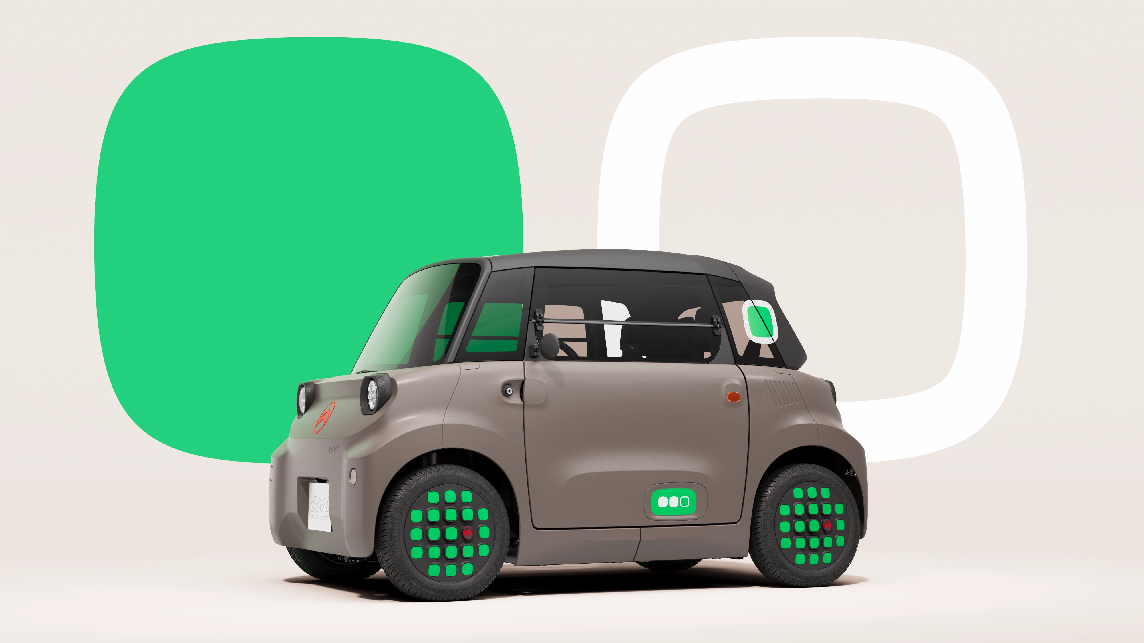 Side view Citroën Ami Minty shows compact safe reliable electric design offering fresh innovative urban freedom