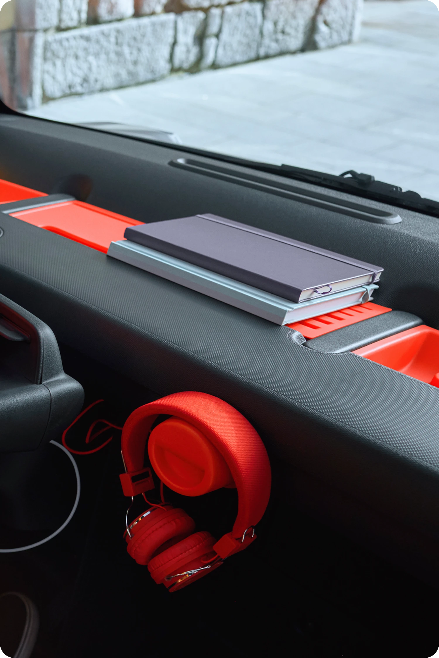 Interior beach view Citroën Ami shows compact safe reliable electric cockpit offering innovative summer freedom.