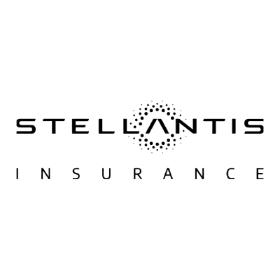 Vista frontal del logotipo de Stellantis Insurance, asociado a servicios de protección y movilidad innovadora.