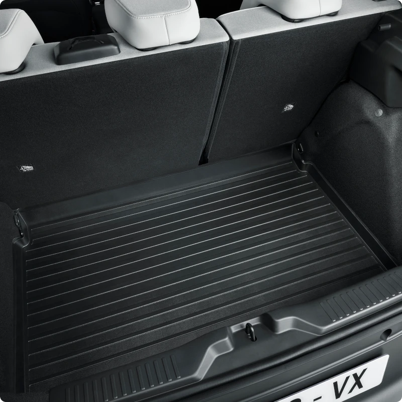 Close‑up view of C3 cargo tray showing protective thermoformed design for practical, durable and easy‑to‑clean boot use.