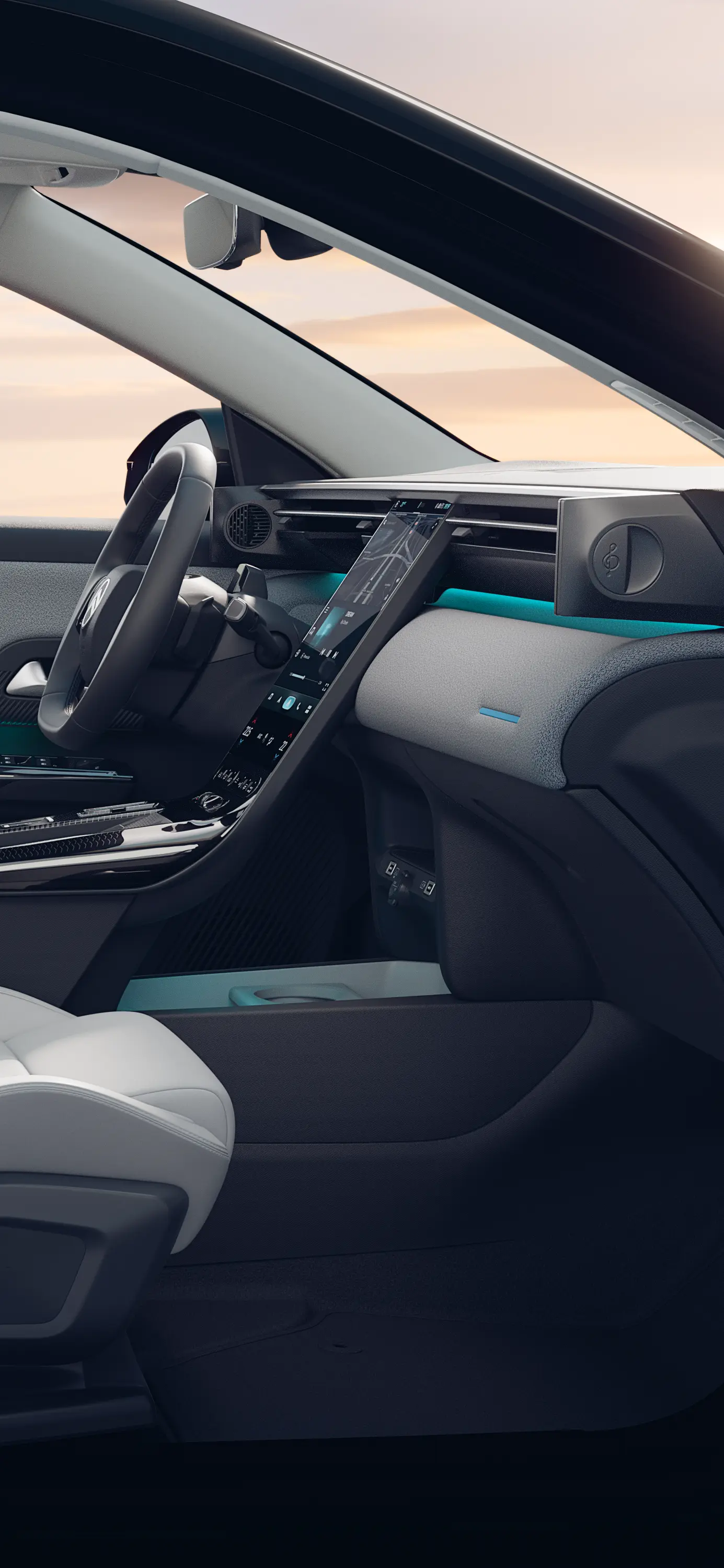 Vista interior del Citroën ë-C5 Aircross Emeraude muestra los asientos Citroën Advanced Comfort, habitáculo espacioso de SUV familiar